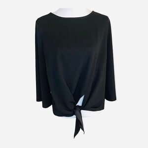 gnw Side Tie Three Quarter Sleeve Blouse Black M